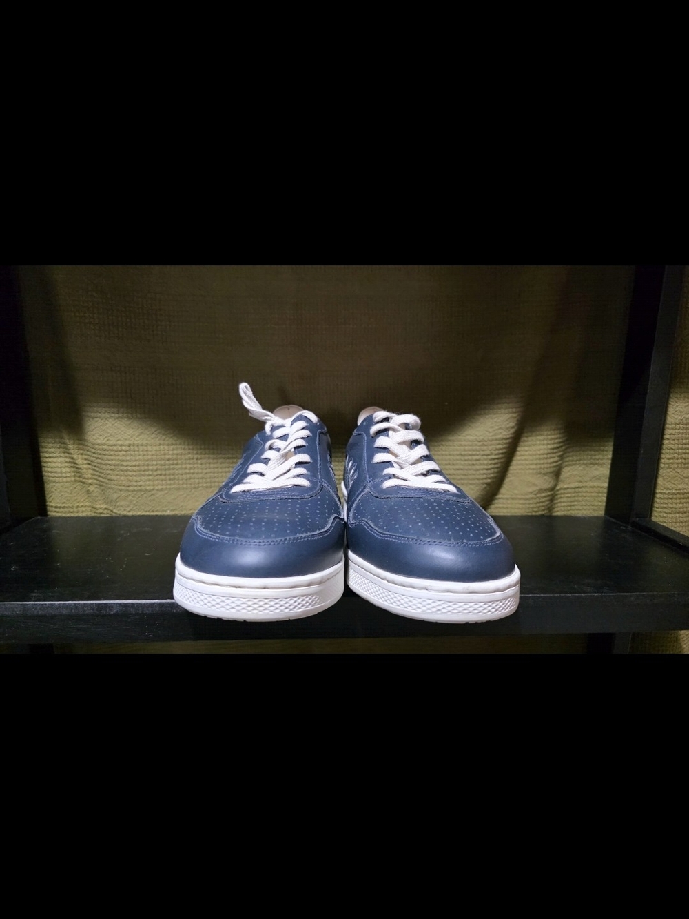 Sandro Navy and White Low-Top Lace-Up Sneakers